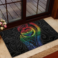 New Zealand Pride Rubber Doormat Takatapui Rainbow Fern LT7 - Polynesian Pride