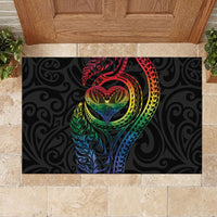 New Zealand Pride Rubber Doormat Takatapui Rainbow Fern LT7 - Polynesian Pride