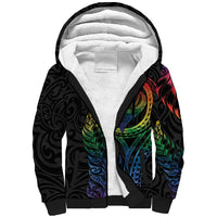 New Zealand Pride Sherpa Hoodie Takatapui Rainbow Fern LT7 Unisex Colorful - Polynesian Pride