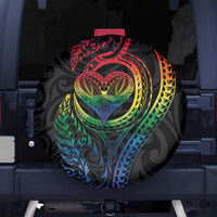 New Zealand Pride Spare Tire Cover Takatapui Rainbow Fern LT7 - Polynesian Pride