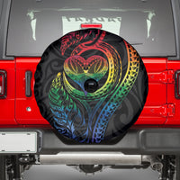 New Zealand Pride Spare Tire Cover Takatapui Rainbow Fern LT7 - Polynesian Pride