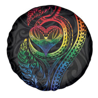 New Zealand Pride Spare Tire Cover Takatapui Rainbow Fern LT7 - Polynesian Pride