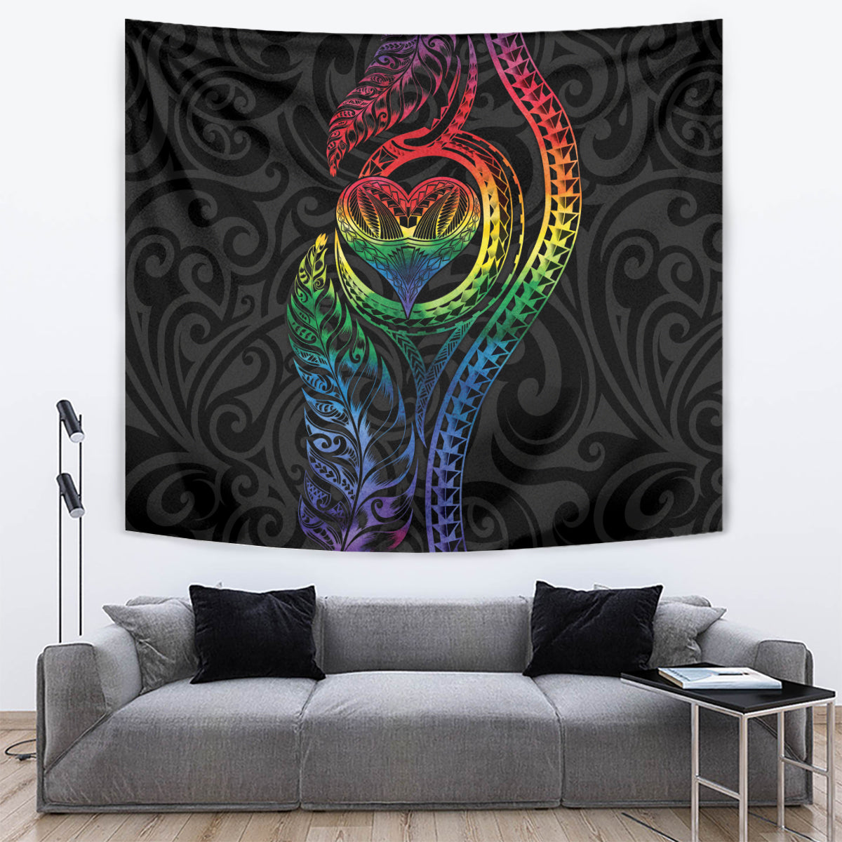 New Zealand Pride Tapestry Takatapui Rainbow Fern LT7 Colorful - Polynesian Pride