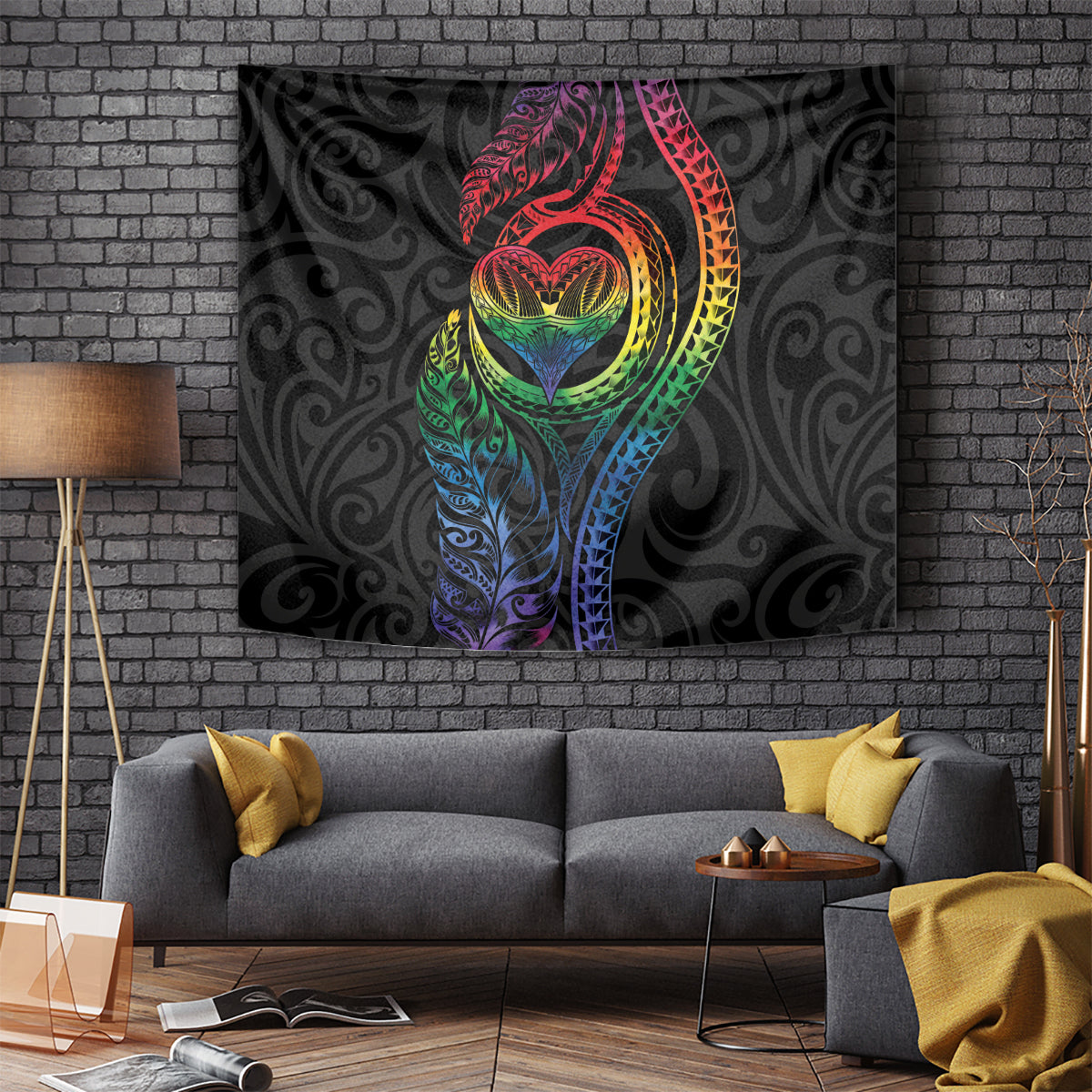 New Zealand Pride Tapestry Takatapui Rainbow Fern LT7 - Polynesian Pride