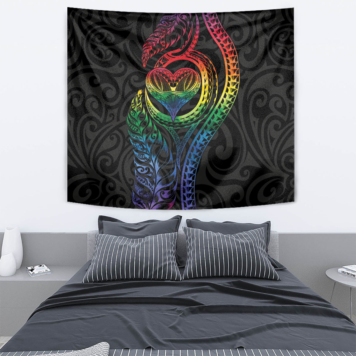 New Zealand Pride Tapestry Takatapui Rainbow Fern LT7 - Polynesian Pride