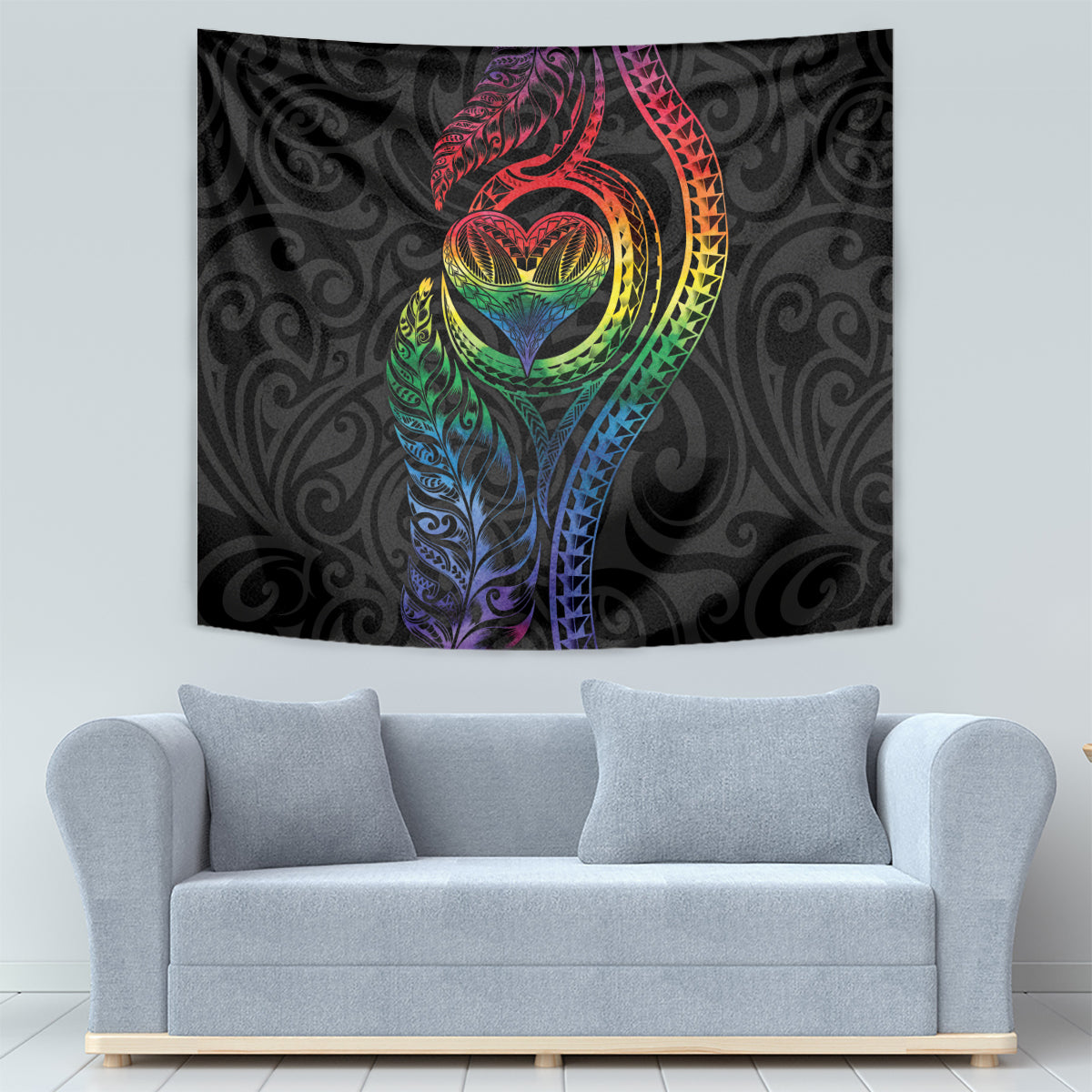New Zealand Pride Tapestry Takatapui Rainbow Fern LT7 - Polynesian Pride