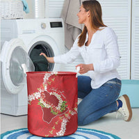 Hawaii Island Flowers Lei Laundry Basket Ohia Lehua Scarlet Red LT7 - Polynesian Pride