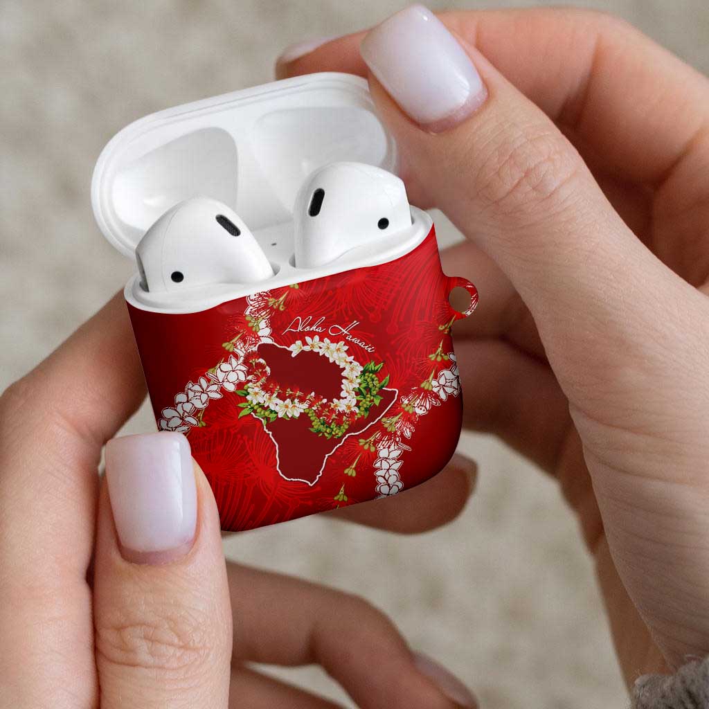 Hawaii Island Flowers Lei AirPods Case Ohia Lehua Scarlet Red LT7 - Polynesian Pride