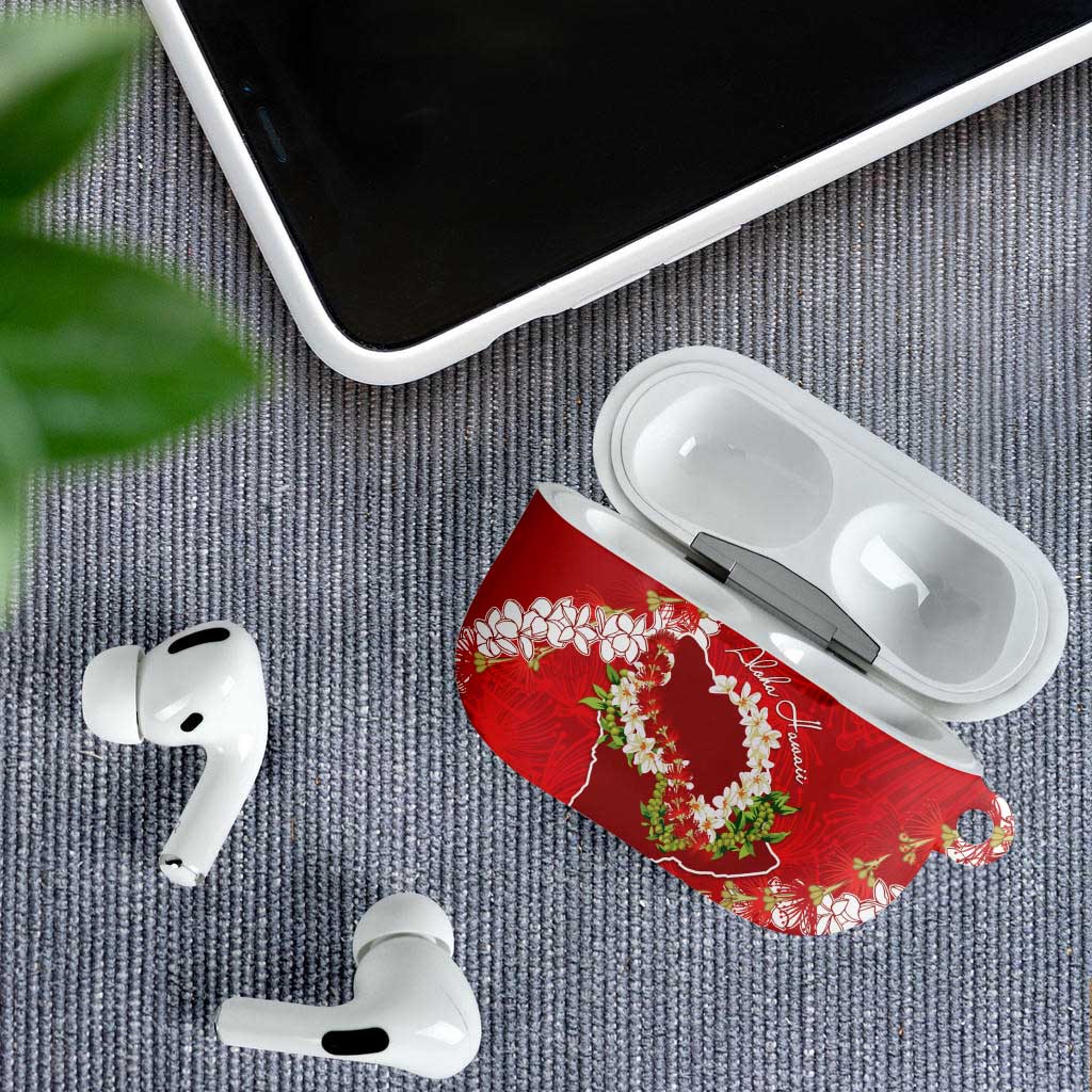 Hawaii Island Flowers Lei AirPods Case Ohia Lehua Scarlet Red LT7 - Polynesian Pride