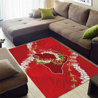 Hawaii Island Flowers Lei Area Rug Ohia Lehua Scarlet Red LT7 - Polynesian Pride