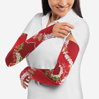 Hawaii Island Flowers Lei Arm Sleeves Ohia Lehua Scarlet Red LT7 - Polynesian Pride