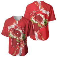Hawaii Island Flowers Lei Baseball Jersey Ohia Lehua Scarlet Red LT7 - Polynesian Pride