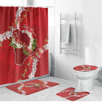 Hawaii Island Flowers Lei Bathroom Set Ohia Lehua Scarlet Red LT7 Bathroom Set (4 pcs) Red - Polynesian Pride