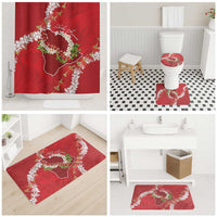 Hawaii Island Flowers Lei Bathroom Set Ohia Lehua Scarlet Red LT7 - Polynesian Pride