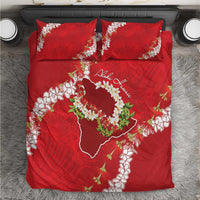 Hawaii Island Flowers Lei Bedding Set Ohia Lehua Scarlet Red
