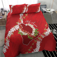 Hawaii Island Flowers Lei Bedding Set Ohia Lehua Scarlet Red