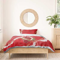 Hawaii Island Flowers Lei Bedding Set Ohia Lehua Scarlet Red