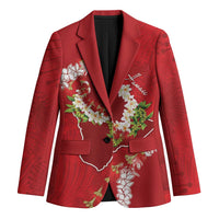 Hawaii Island Flowers Lei Blazer Ohia Lehua Scarlet Red LT7 Unisex Red - Polynesian Pride