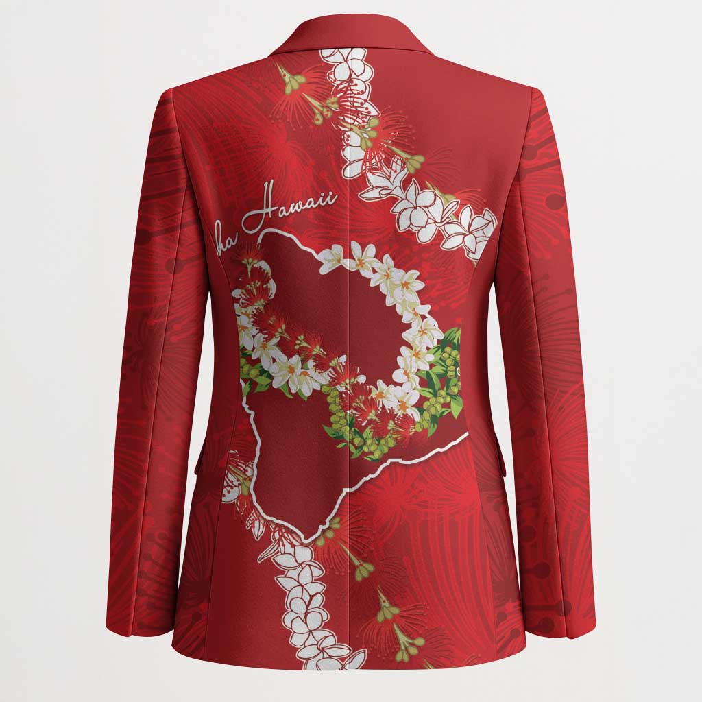 Hawaii Island Flowers Lei Blazer Ohia Lehua Scarlet Red LT7 - Polynesian Pride