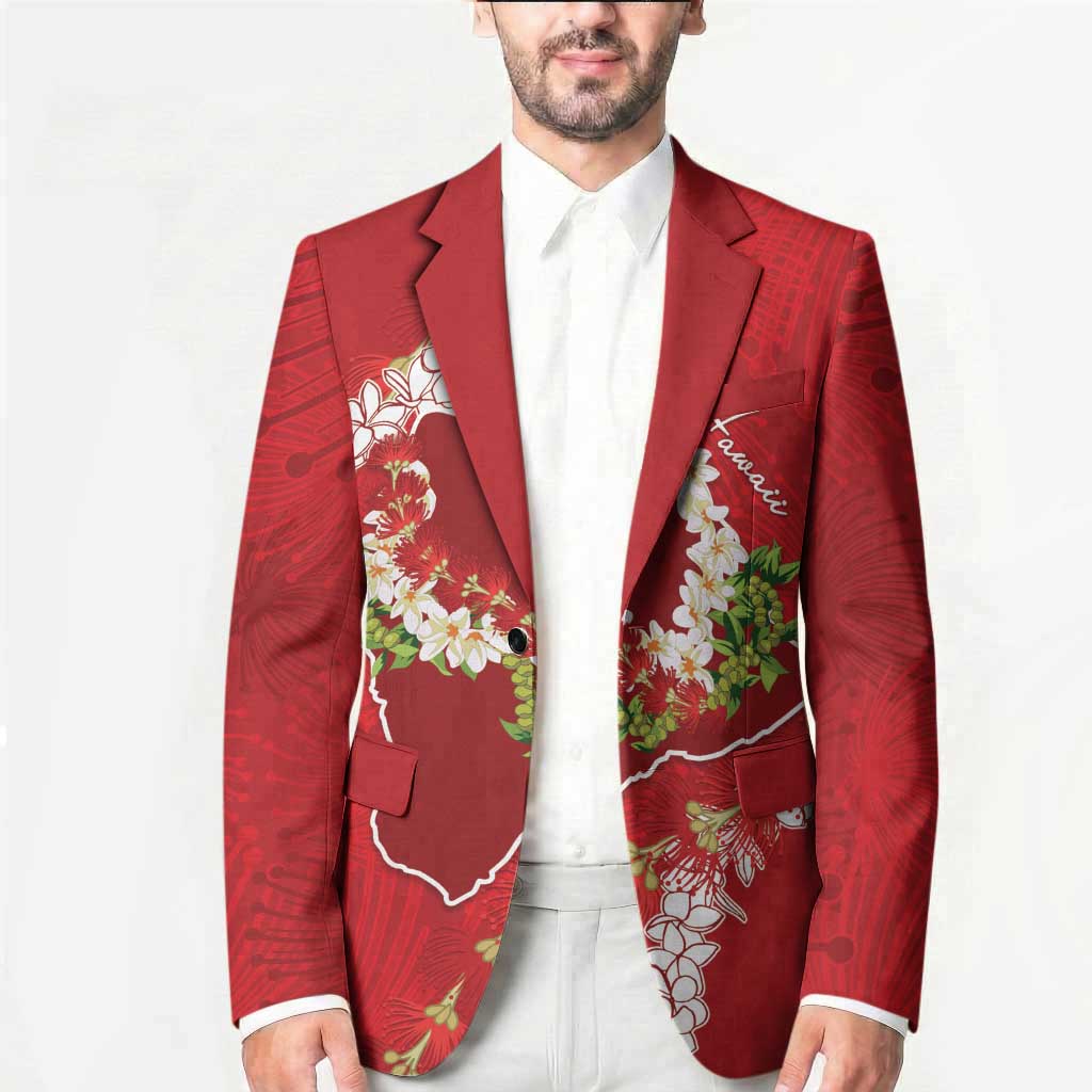 Hawaii Island Flowers Lei Blazer Ohia Lehua Scarlet Red LT7 - Polynesian Pride