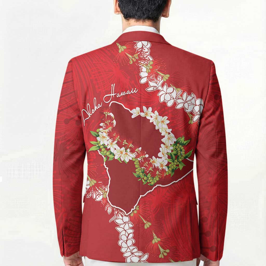 Hawaii Island Flowers Lei Blazer Ohia Lehua Scarlet Red LT7 - Polynesian Pride