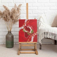 Hawaii Island Flowers Lei Canvas Wall Art Ohia Lehua Scarlet Red LT7 - Polynesian Pride