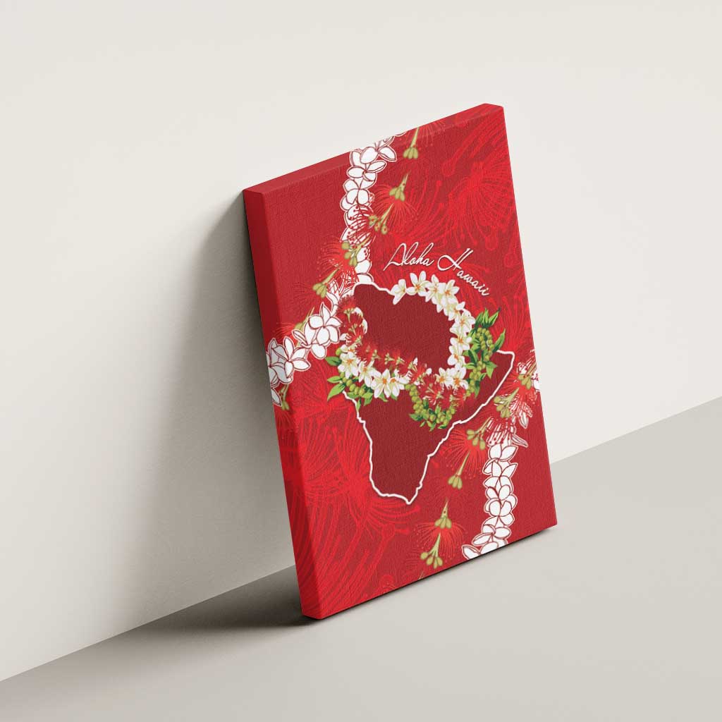 Hawaii Island Flowers Lei Canvas Wall Art Ohia Lehua Scarlet Red LT7 - Polynesian Pride