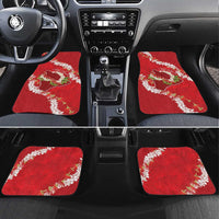 Hawaii Island Flowers Lei Car Mats Ohia Lehua Scarlet Red LT7 Set 4pcs Red - Polynesian Pride