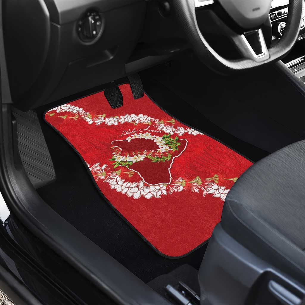 Hawaii Island Flowers Lei Car Mats Ohia Lehua Scarlet Red LT7 - Polynesian Pride