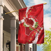 Hawaii Island Flowers Lei Garden Flag Ohia Lehua Scarlet Red LT7 House Flag Red - Polynesian Pride