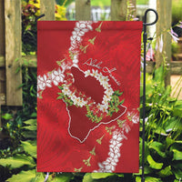 Hawaii Island Flowers Lei Garden Flag Ohia Lehua Scarlet Red LT7 Garden Flag Red - Polynesian Pride