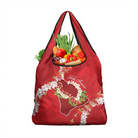 Hawaii Island Flowers Lei Grocery Bag Ohia Lehua Scarlet Red LT7 1-pack One Size Red - Polynesian Pride