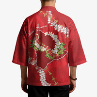 Hawaii Island Flowers Lei Kimono Ohia Lehua Scarlet Red LT7 - Polynesian Pride