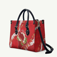 Hawaii Island Flowers Lei Leather Bag Ohia Lehua Scarlet Red