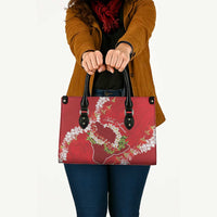 Hawaii Island Flowers Lei Leather Bag Ohia Lehua Scarlet Red