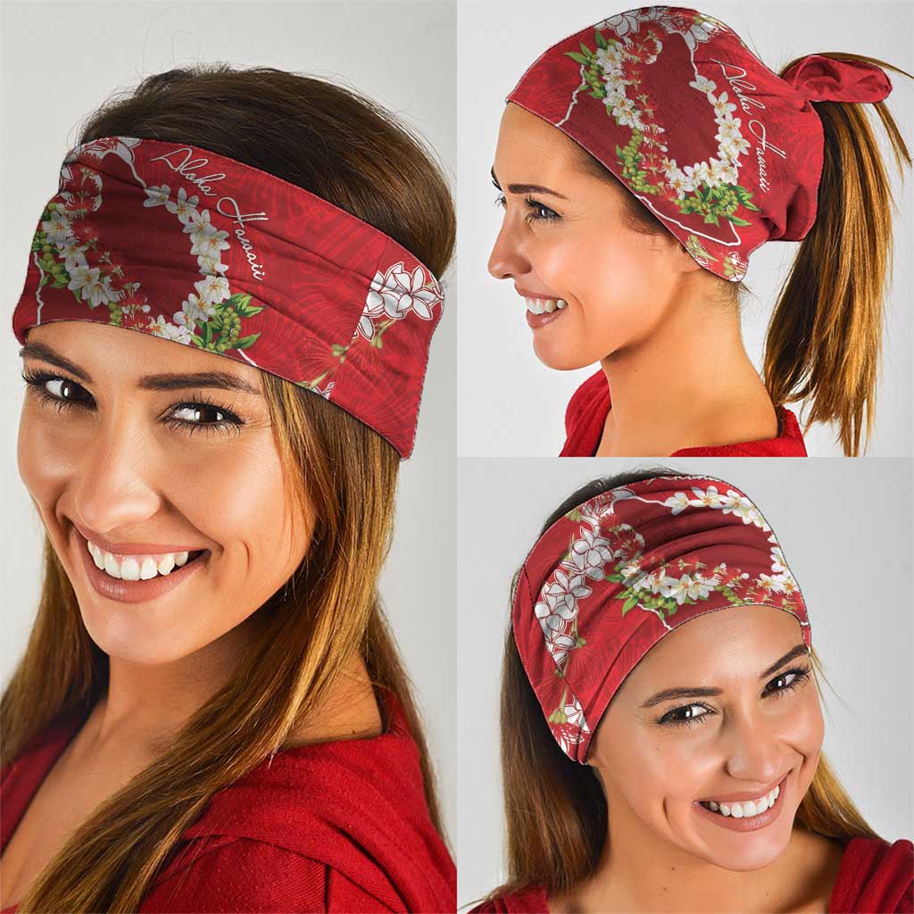 Hawaii Island Flowers Lei Neck Gaiter Ohia Lehua Scarlet Red LT7 - Polynesian Pride