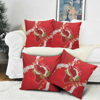 Hawaii Island Flowers Lei Pillow Cover Ohia Lehua Scarlet Red LT7 - Polynesian Pride