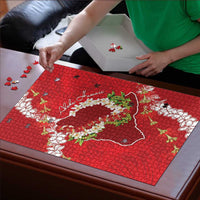 Hawaii Island Flowers Lei Puzzle Ohia Lehua Scarlet Red LT7 - Polynesian Pride
