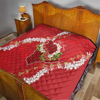 Hawaii Island Flowers Lei Quilt Ohia Lehua Scarlet Red LT7 - Polynesian Pride