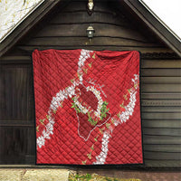 Hawaii Island Flowers Lei Quilt Ohia Lehua Scarlet Red LT7 - Polynesian Pride