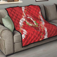 Hawaii Island Flowers Lei Quilt Ohia Lehua Scarlet Red LT7 - Polynesian Pride