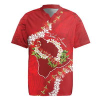 Hawaii Island Flowers Lei Rugby Jersey Ohia Lehua Scarlet Red LT7 Red - Polynesian Pride