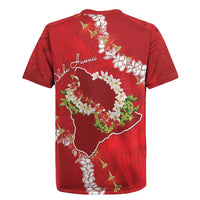 Hawaii Island Flowers Lei Rugby Jersey Ohia Lehua Scarlet Red LT7 - Polynesian Pride