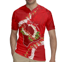 Hawaii Island Flowers Lei Rugby Jersey Ohia Lehua Scarlet Red LT7 - Polynesian Pride