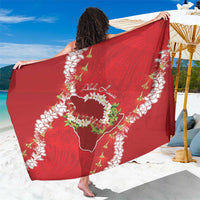 Hawaii Island Flowers Lei Sarong Ohia Lehua Scarlet Red LT7 One Size 44 x 66 inches Red - Polynesian Pride