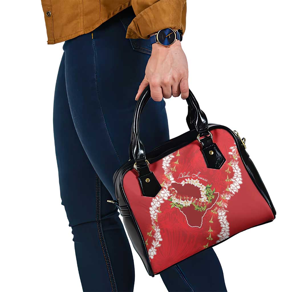 Hawaii Island Flowers Lei Shoulder Handbag Ohia Lehua Scarlet Red LT7 - Polynesian Pride