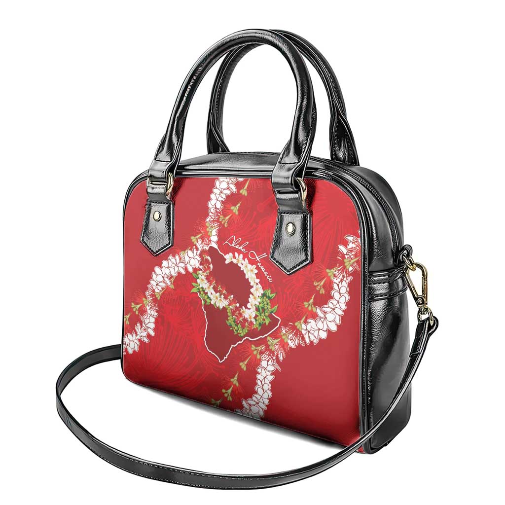Hawaii Island Flowers Lei Shoulder Handbag Ohia Lehua Scarlet Red LT7 - Polynesian Pride