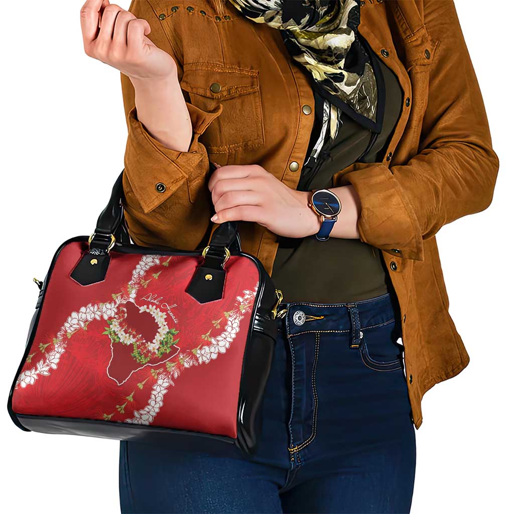 Hawaii Island Flowers Lei Shoulder Handbag Ohia Lehua Scarlet Red LT7 - Polynesian Pride