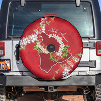 Hawaii Island Flowers Lei Spare Tire Cover Ohia Lehua Scarlet Red LT7 Red - Polynesian Pride