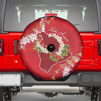 Hawaii Island Flowers Lei Spare Tire Cover Ohia Lehua Scarlet Red LT7 - Polynesian Pride